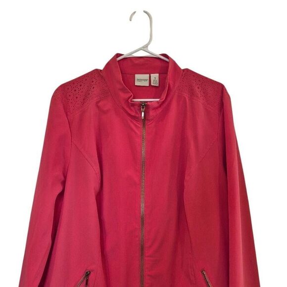 Chico's Zenergy Women's Coral Poly/Spandex Zip Front Jacket w Pockets - Picture 8 of 11